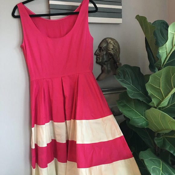 *PRICE REDUCTION Kate Spade Mandy Pink White Dress - Picture 2 of 3